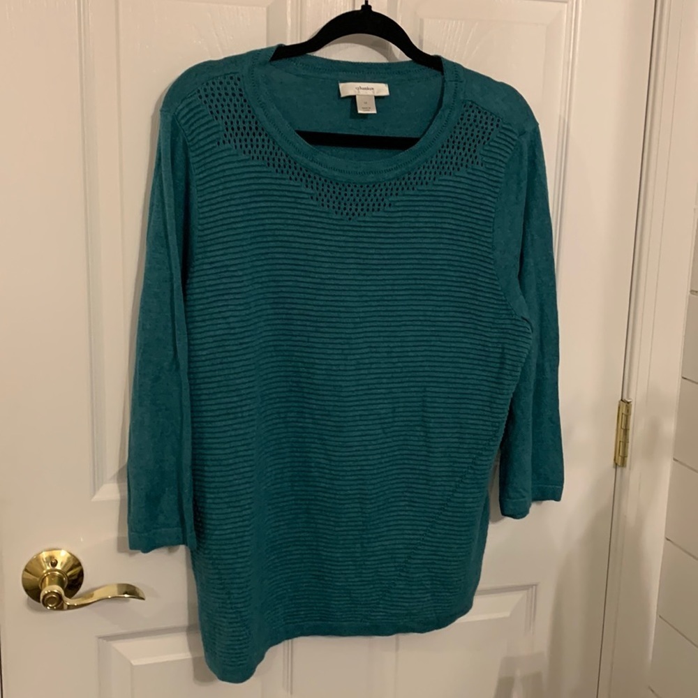 EUC cj banks lightweight teal sweater Women’s Plus size 1X